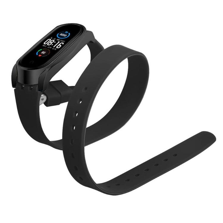 Rigtigt hårdfør Xiaomi Mi Band 5 Silikone Rem - Sort#serie_1