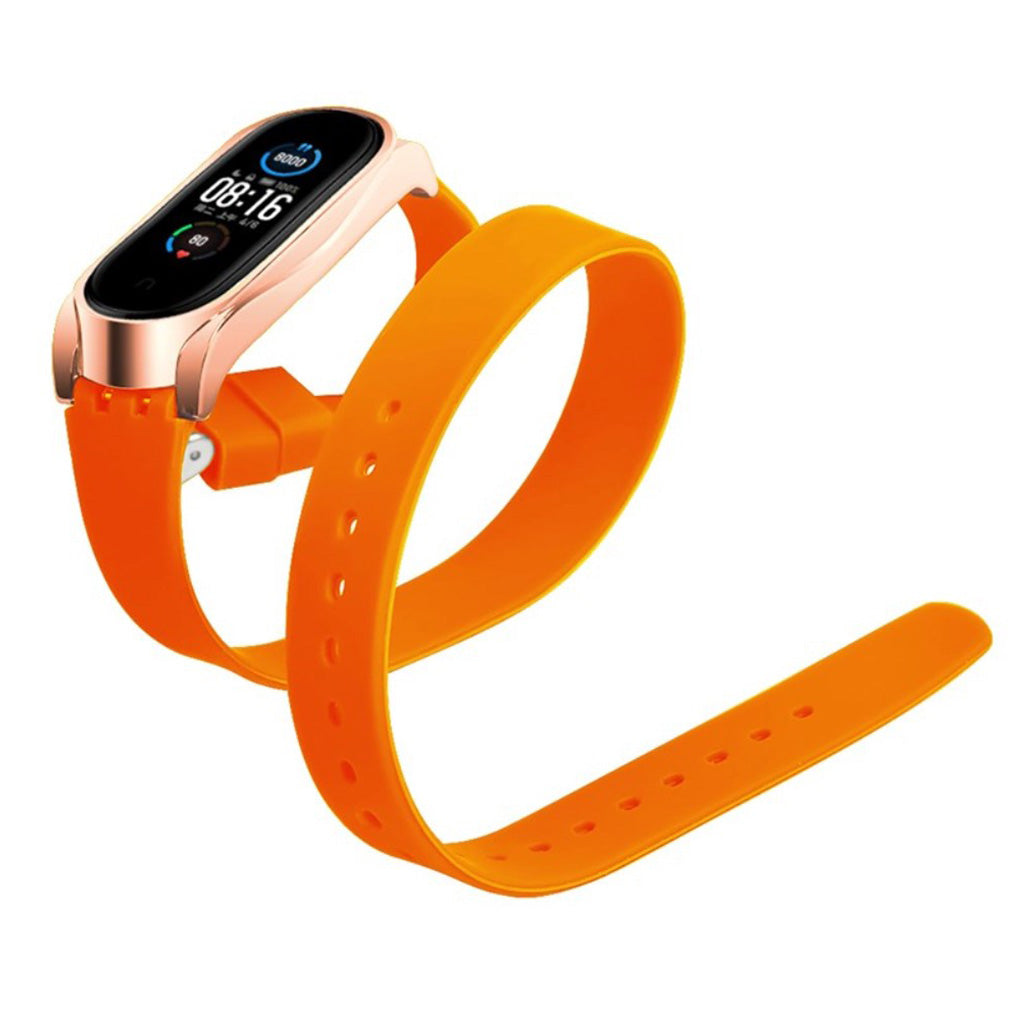 Rigtigt hårdfør Xiaomi Mi Band 5 Silikone Rem - Orange#serie_2