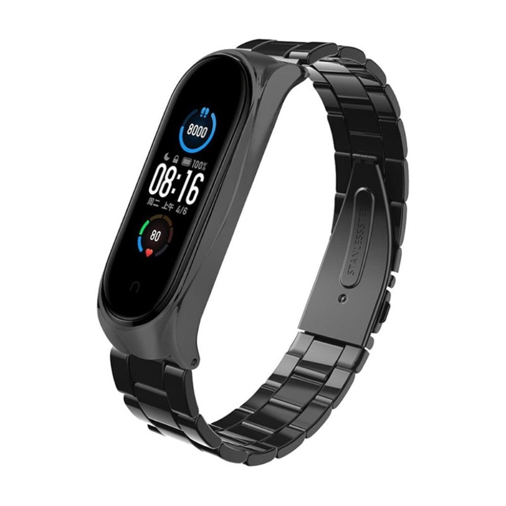 Meget nydelig Xiaomi Mi Band 5 Metal Rem - Sort#serie_1