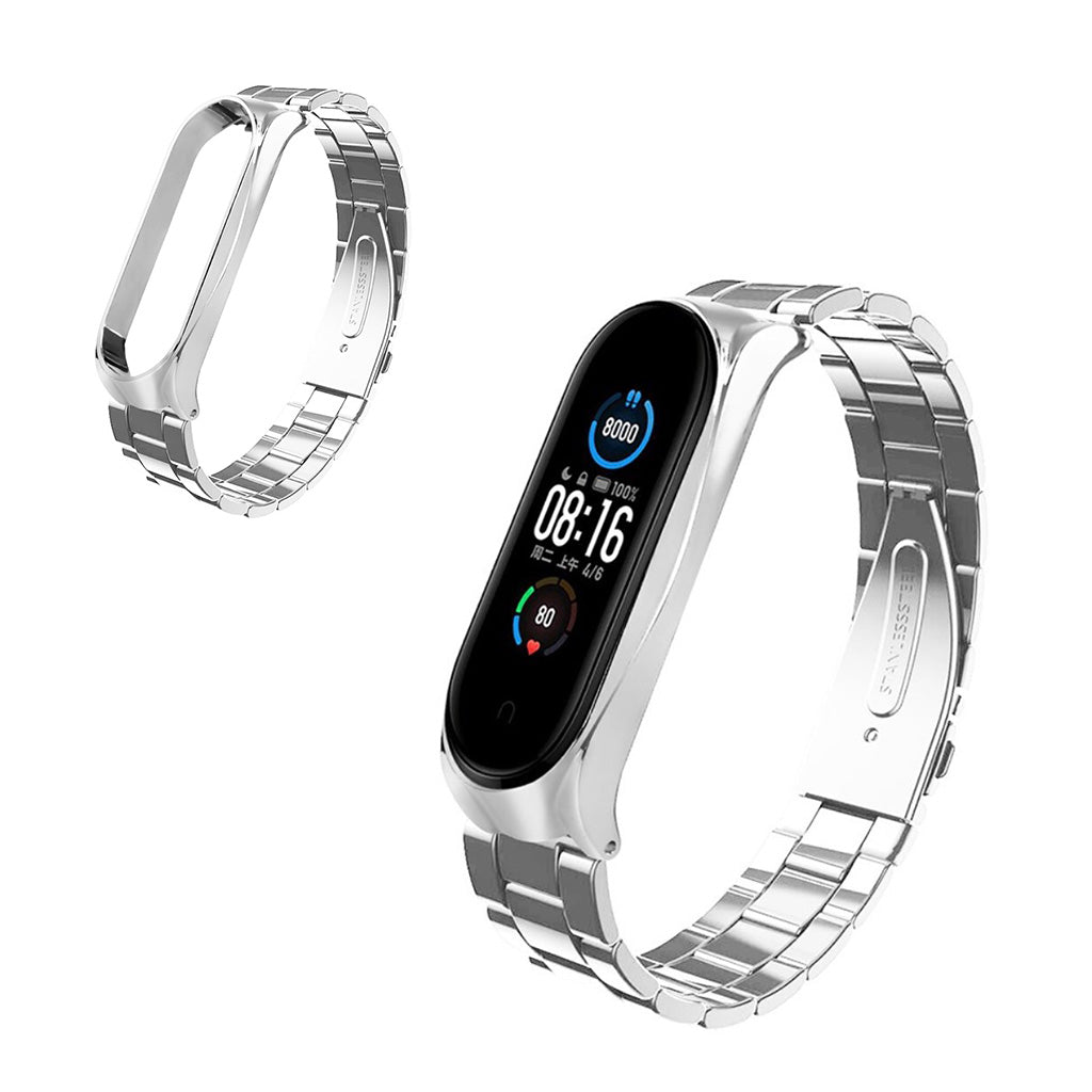 Meget nydelig Xiaomi Mi Band 5 Metal Rem - Sølv#serie_3