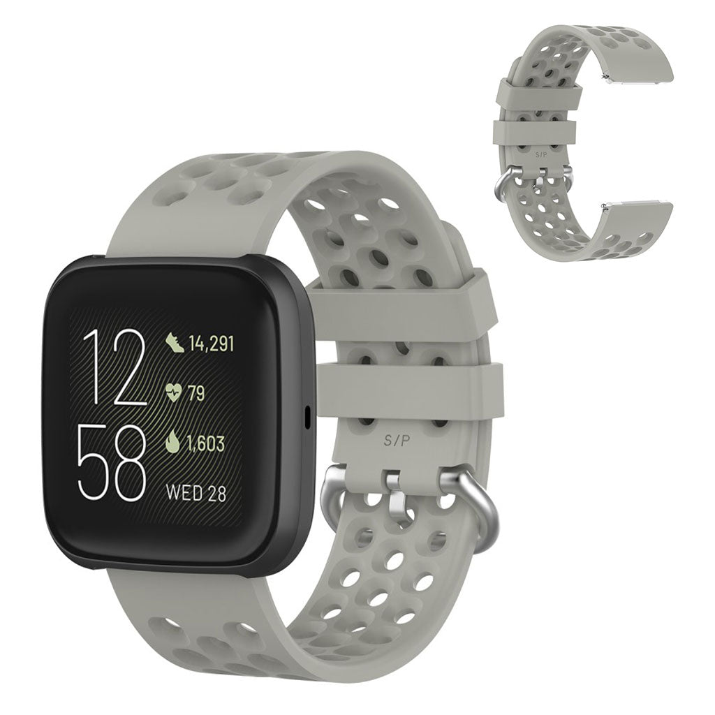 Sølv Fitbit Versa 2 / Fitbit Versa Lite Silikone Urrem#serie_3