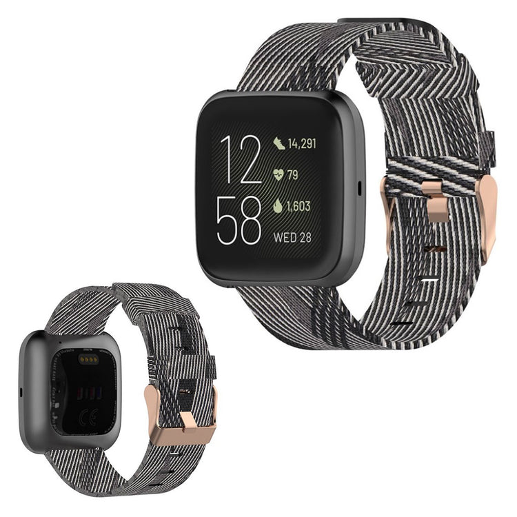 Helt vildt rart Fitbit Versa 2 / Fitbit Blaze Nylon Rem - Sort#serie_2