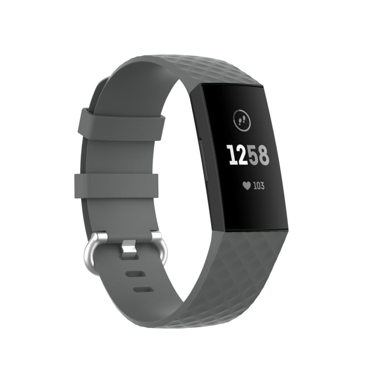 Alle tiders Fitbit Charge 3 / Fitbit Charge 4 Silikone Rem - Sølv#serie_6