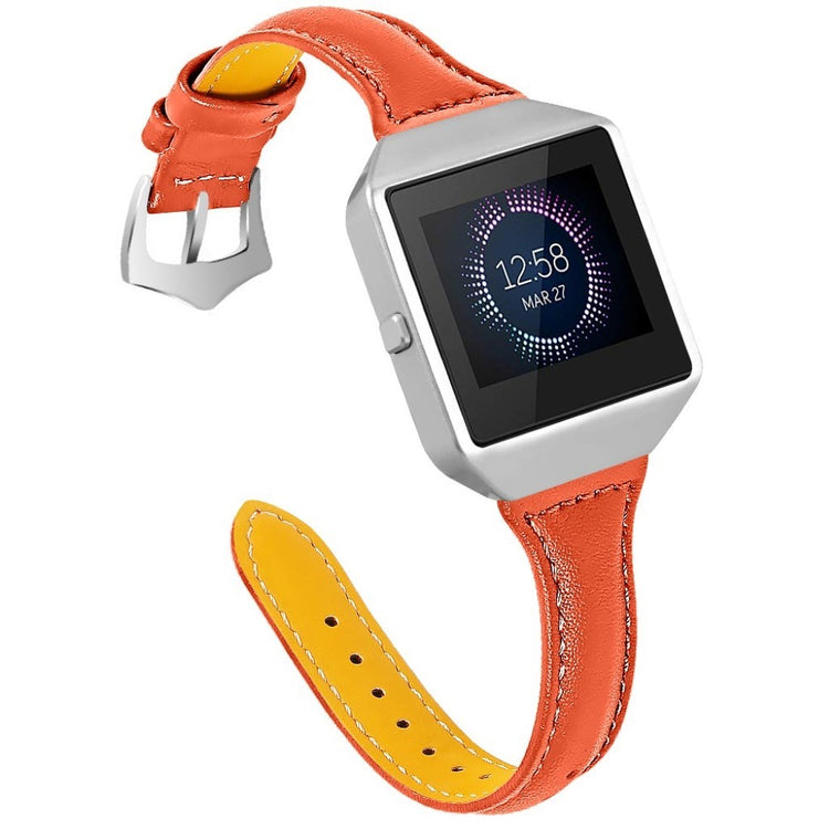 Meget holdbart Fitbit Blaze Ægte læder Rem - Orange#serie_2