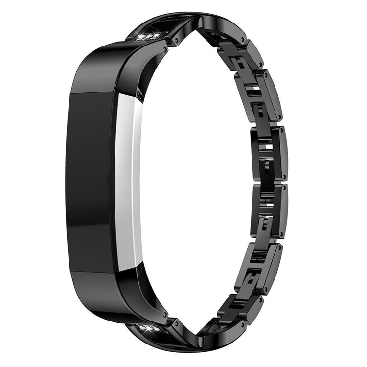 Vildt fint Fitbit Alta HR Metal og Rhinsten Rem - Sort#serie_4