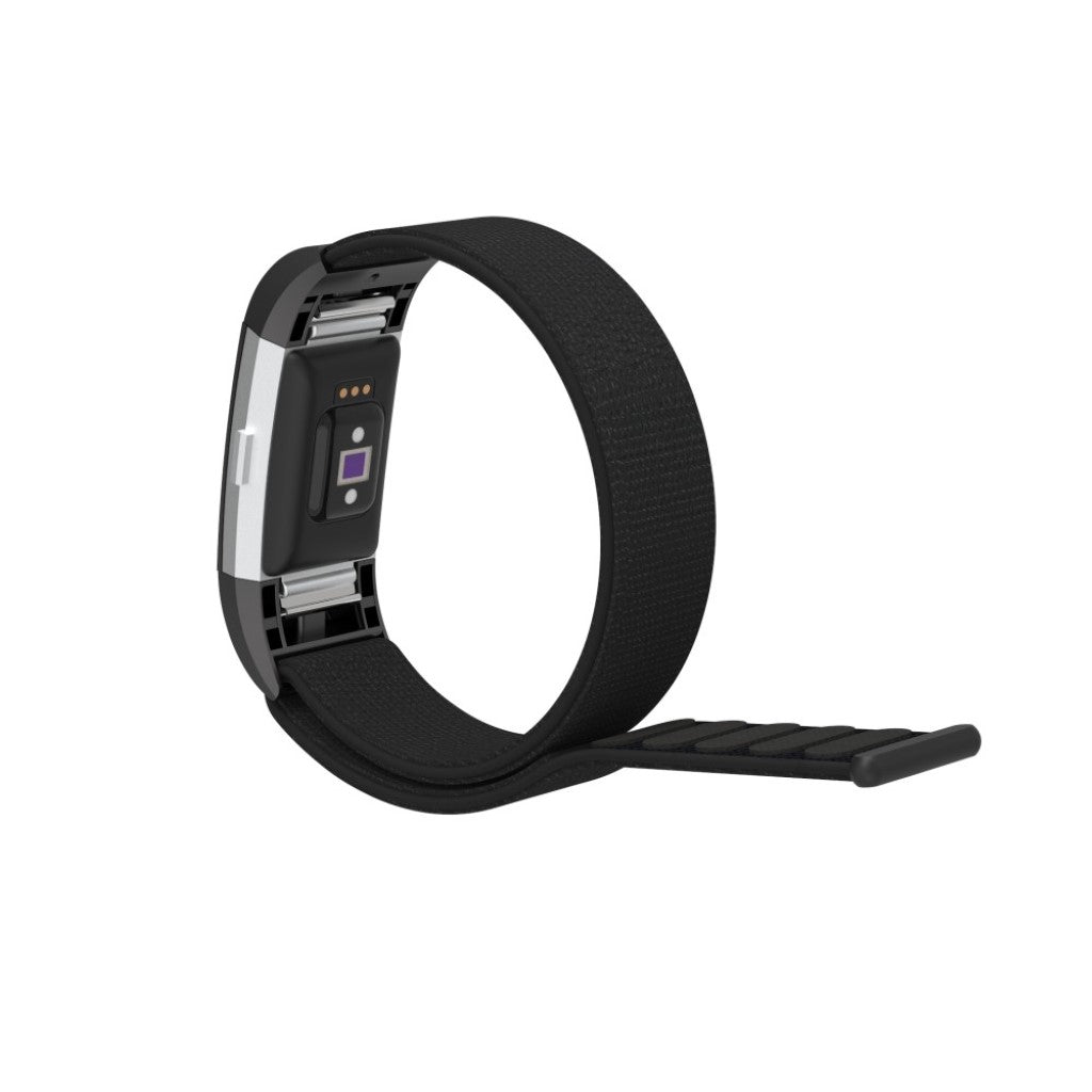 Smuk Fitbit Charge 2 Nylon Rem - Sort#serie_10