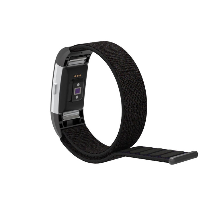 Smuk Fitbit Charge 2 Nylon Rem - Sort#serie_8