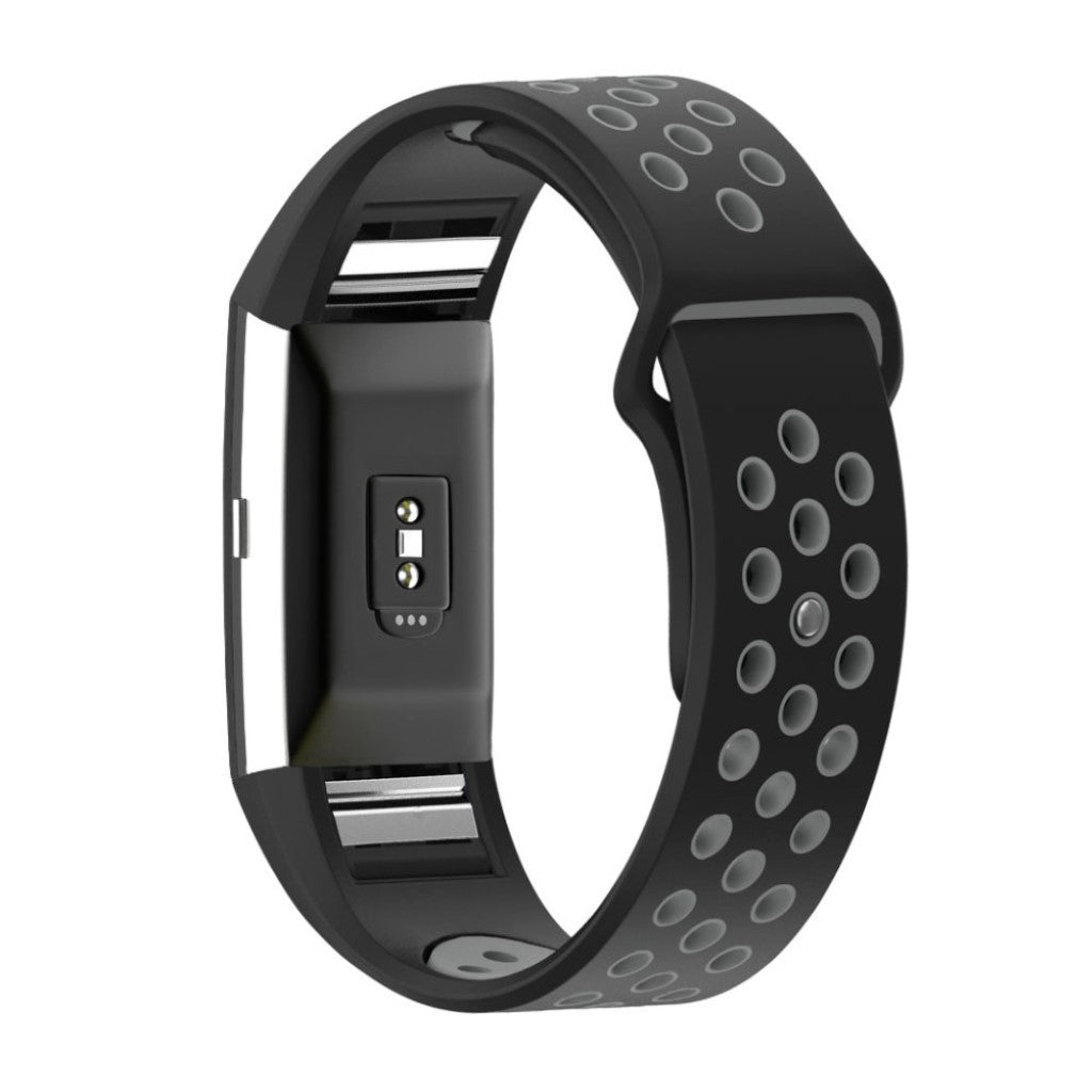 Meget kønt Fitbit Charge 2 Silikone Rem - Sort#serie_3