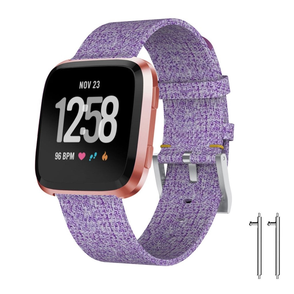 Komfortabel Fitbit Versa Nylon Rem - Lilla#serie_1