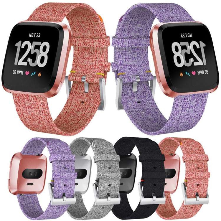 Komfortabel Fitbit Versa Nylon Rem - Orange#serie_2