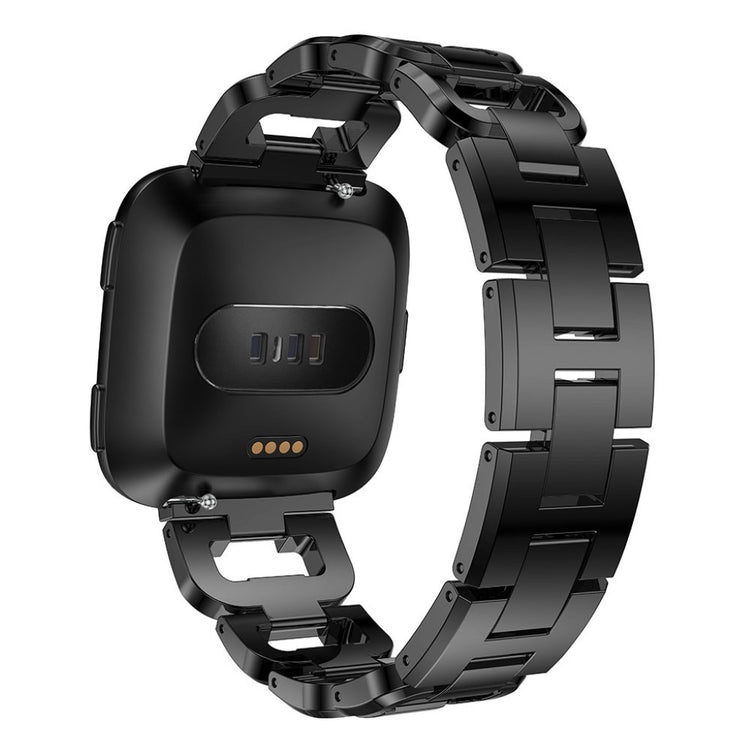 Helt vildt pænt Fitbit Versa Metal og Rhinsten Rem - Sort#serie_4