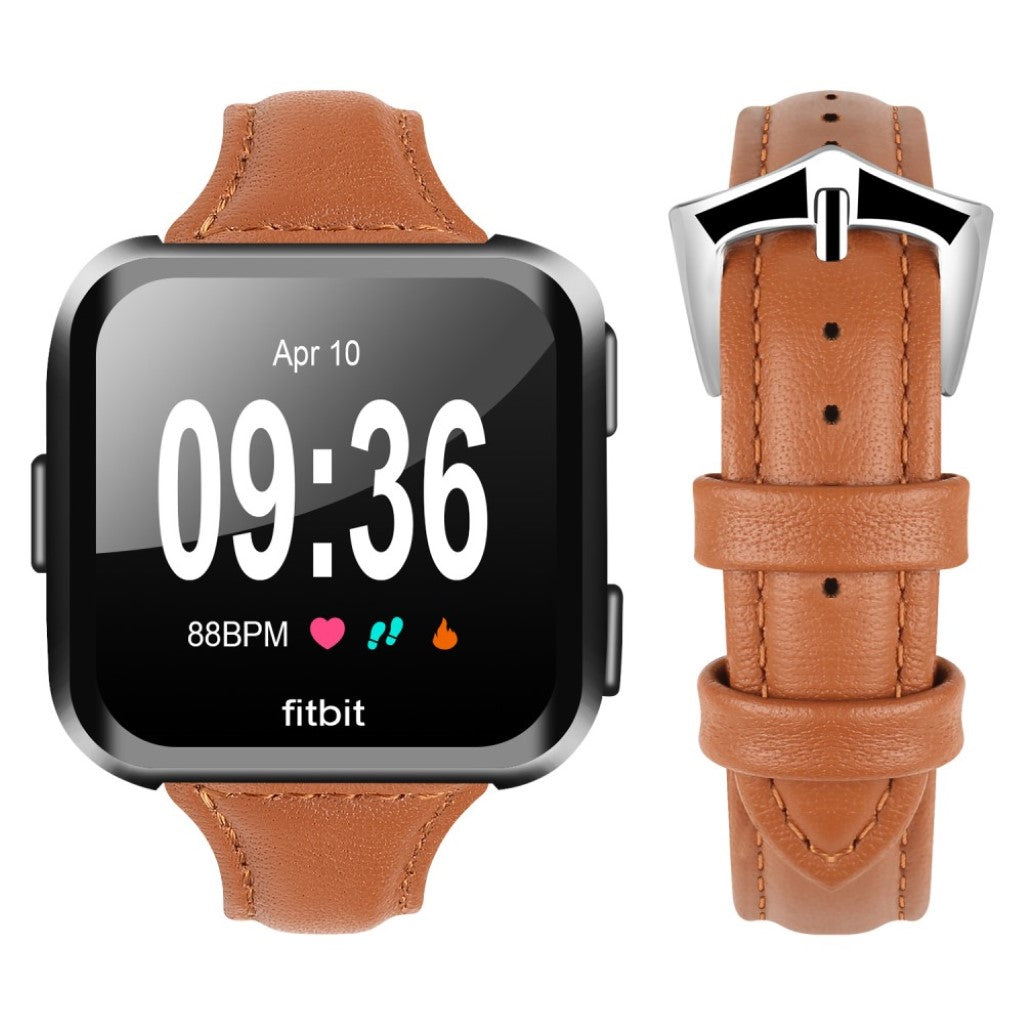 Helt vildt fint Fitbit Versa Kunstlæder Rem - Brun#serie_1