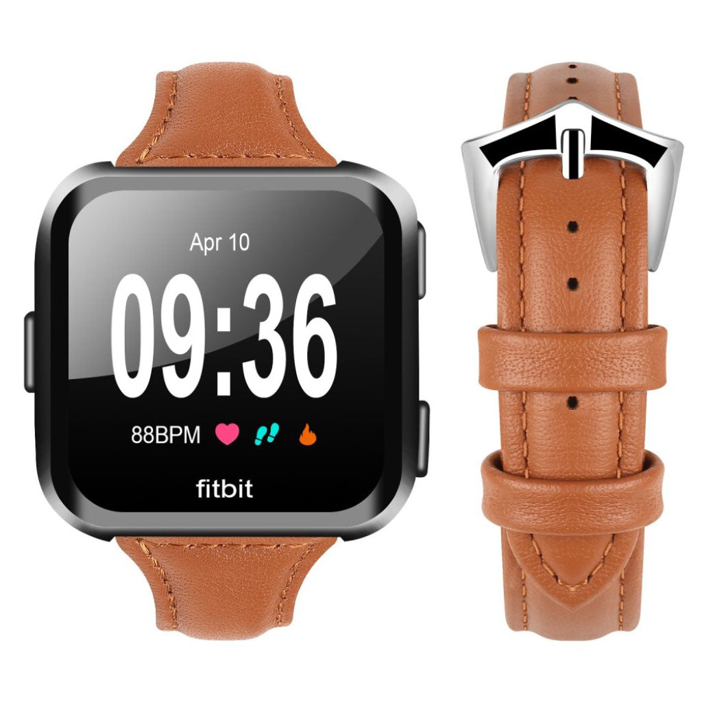 Helt vildt fint Fitbit Versa Kunstlæder Rem - Brun#serie_1