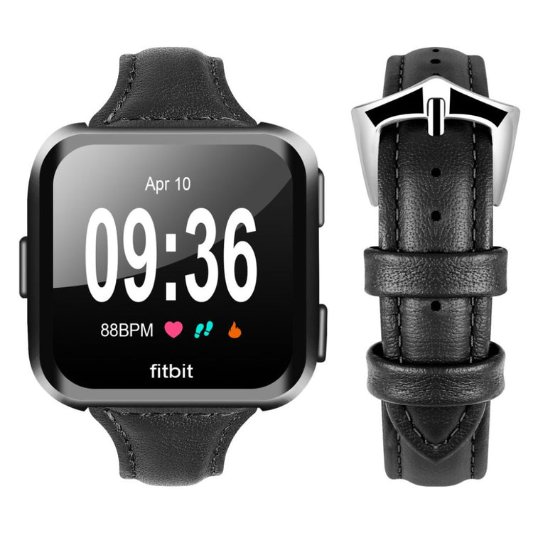 Helt vildt fint Fitbit Versa Kunstlæder Rem - Sort#serie_10