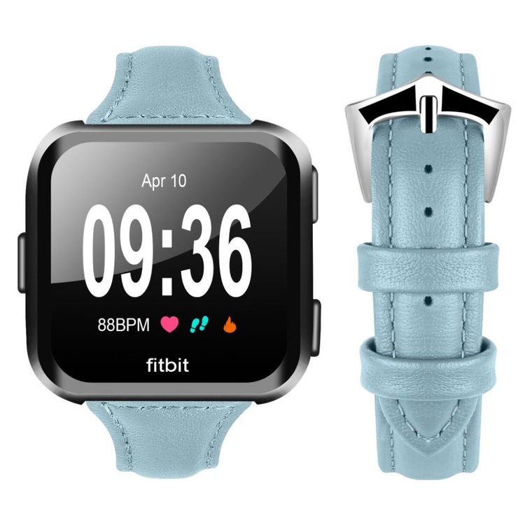 Helt vildt fint Fitbit Versa Kunstlæder Rem - Blå#serie_11