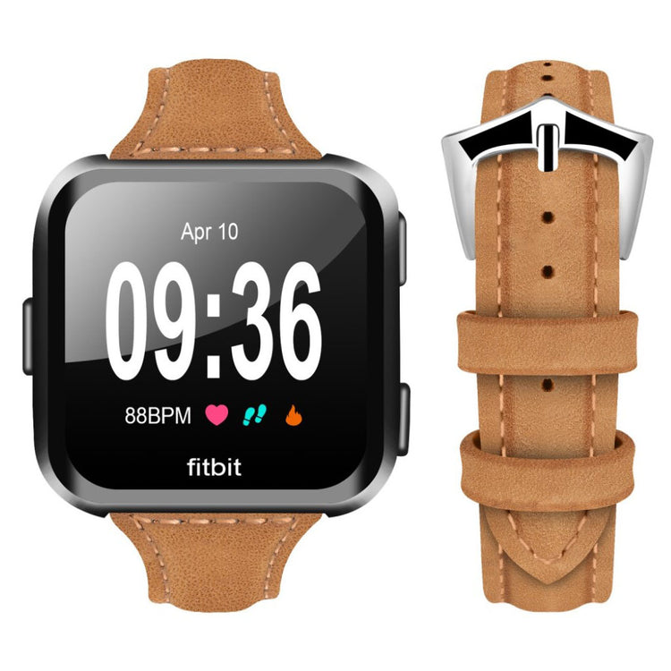 Helt vildt fint Fitbit Versa Kunstlæder Rem - Brun#serie_2