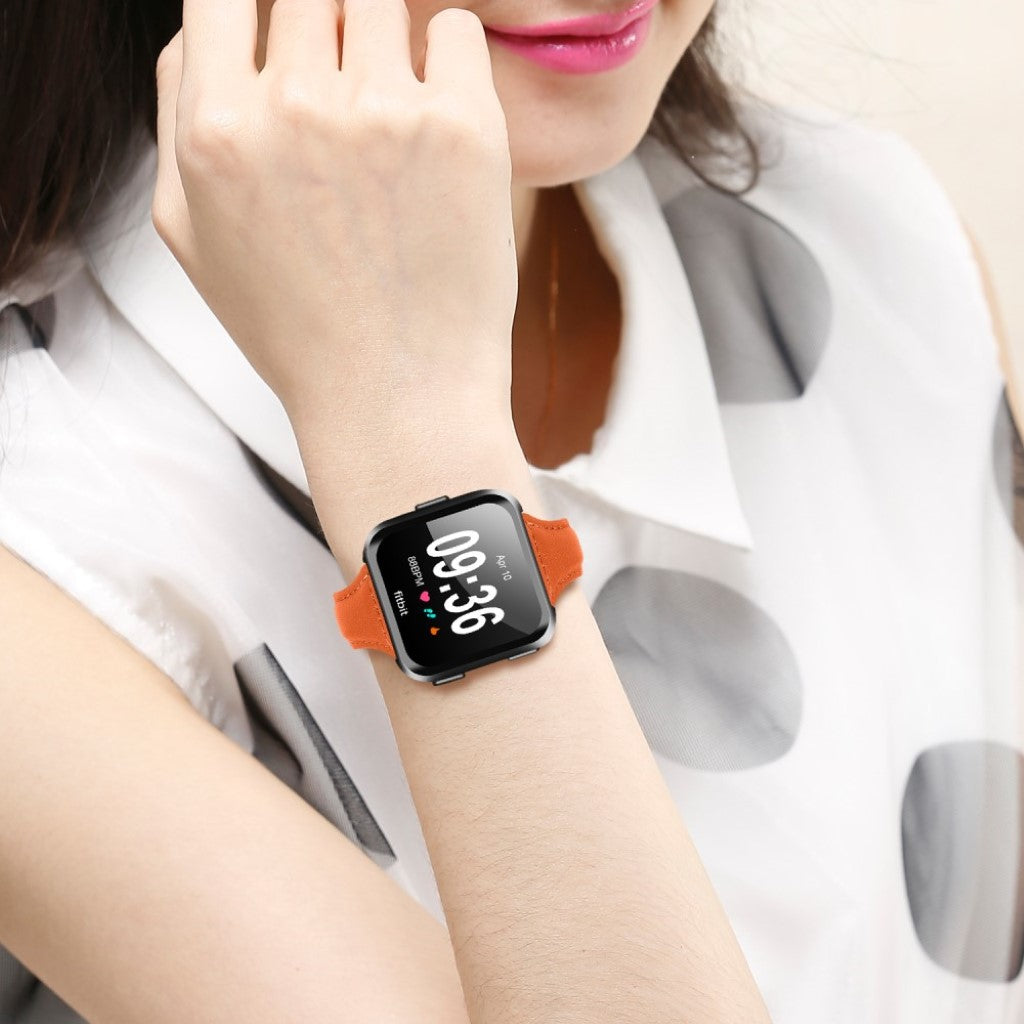 Helt vildt fint Fitbit Versa Kunstlæder Rem - Orange#serie_5