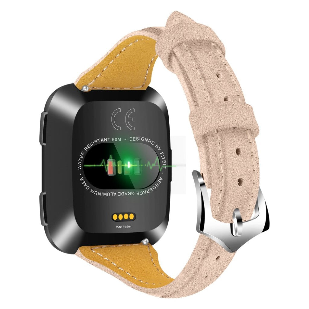 Helt vildt fint Fitbit Versa Kunstlæder Rem - Guld#serie_6