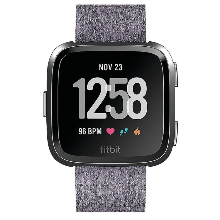 Sejt Fitbit Versa Nylon Rem - Sølv#serie_1