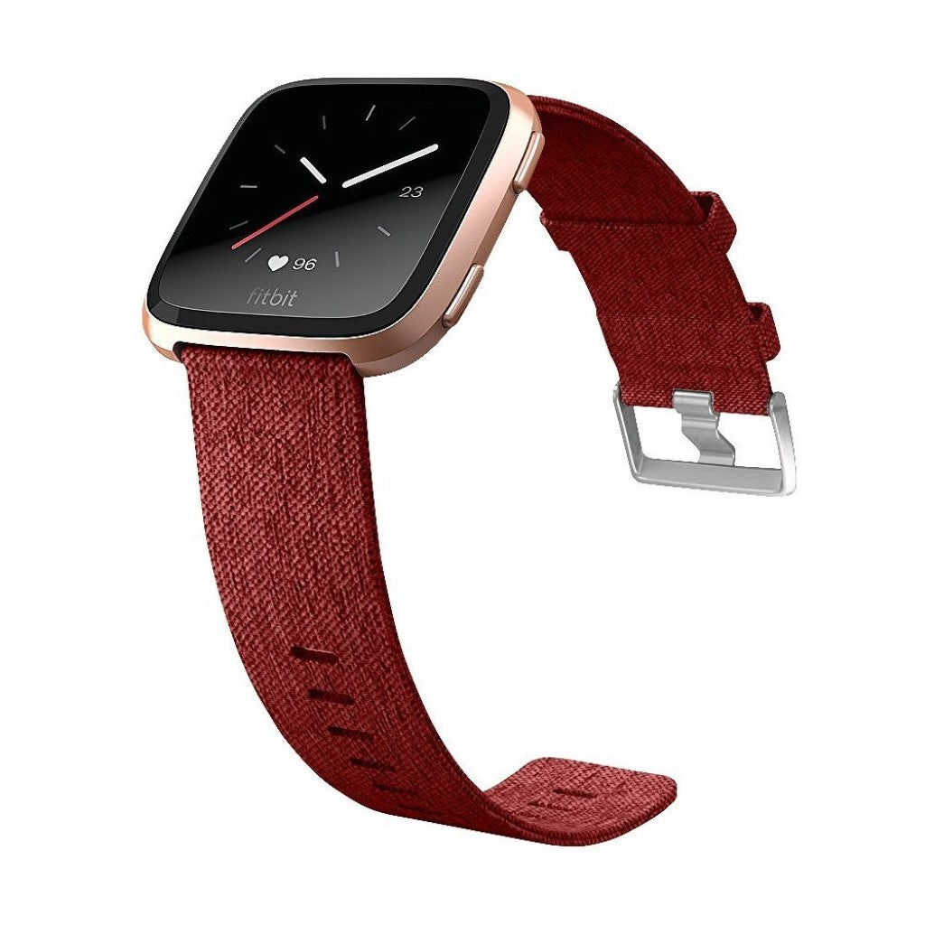 Sejt Fitbit Versa Nylon Rem - Rød#serie_3