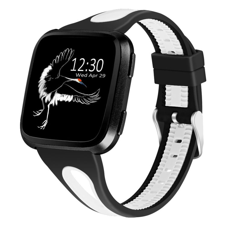 Vildt slidstærk Fitbit Versa Silikone Rem - Sort#serie_1