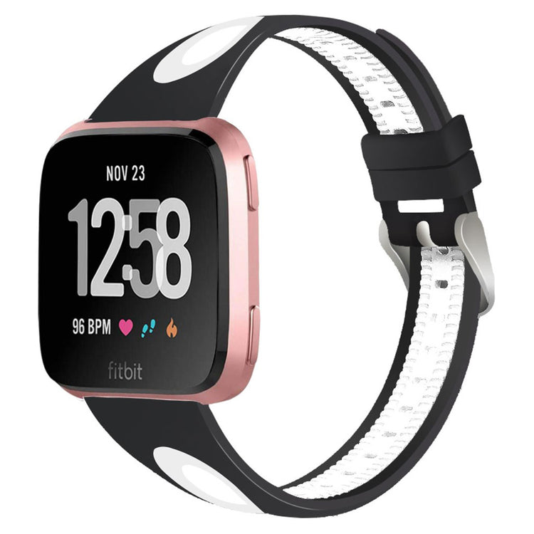 Vildt slidstærk Fitbit Versa Silikone Rem - Sort#serie_1