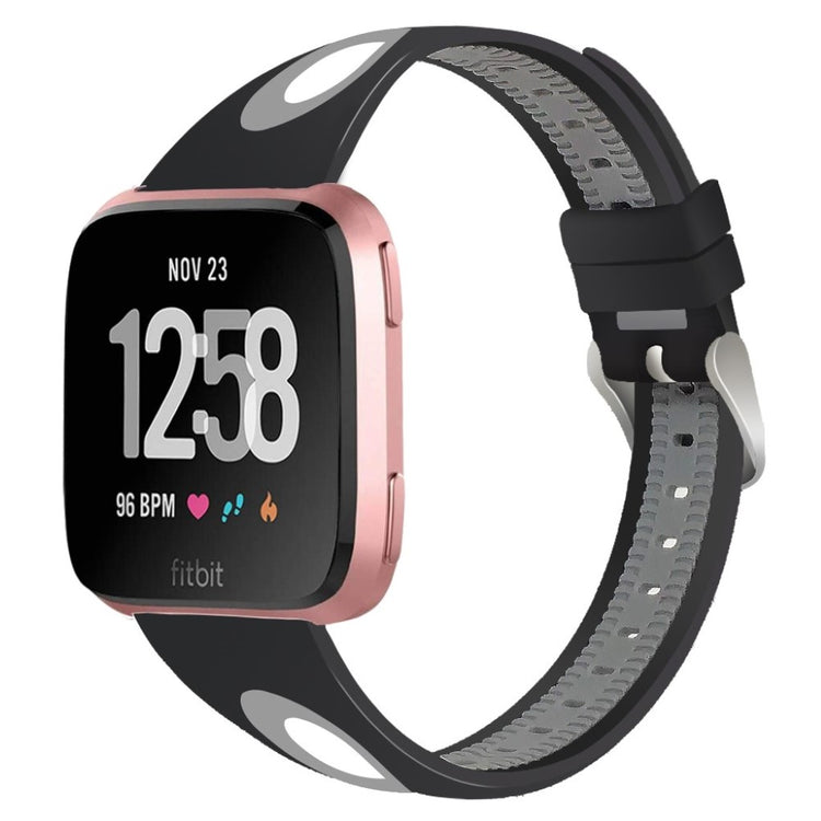 Vildt slidstærk Fitbit Versa Silikone Rem - Sort#serie_2