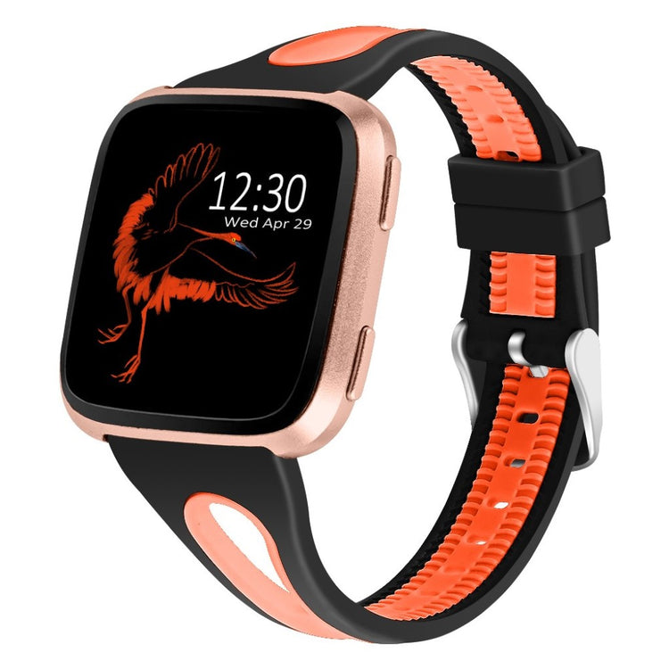 Vildt slidstærk Fitbit Versa Silikone Rem - Orange#serie_6