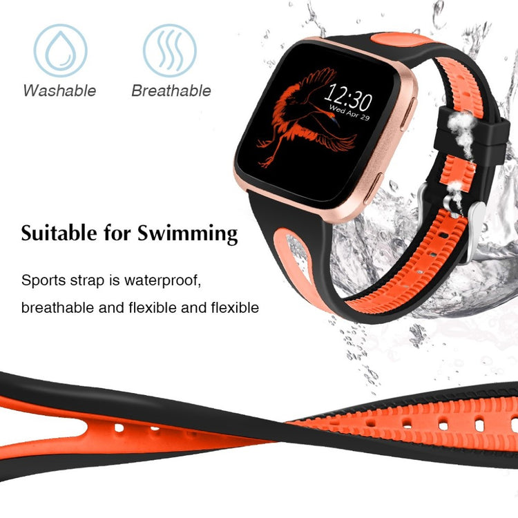 Vildt slidstærk Fitbit Versa Silikone Rem - Orange#serie_6