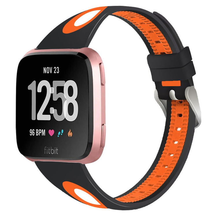 Vildt slidstærk Fitbit Versa Silikone Rem - Orange#serie_6