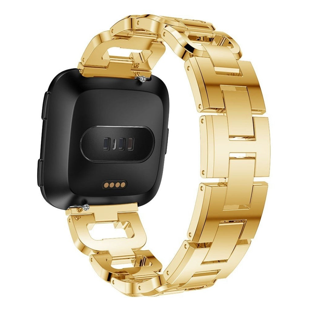 Fint Fitbit Versa Metal og Rhinsten Rem - Guld#serie_1