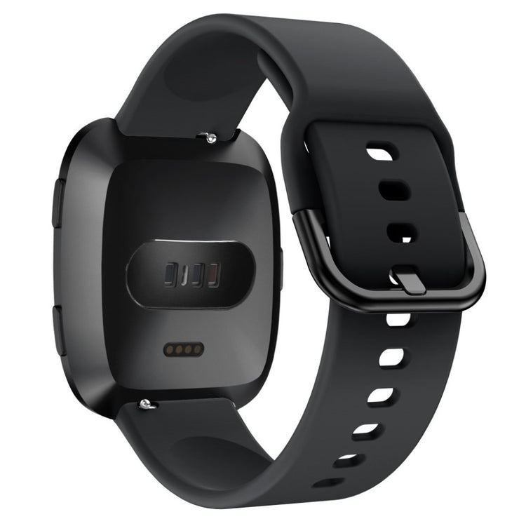 Vildt slidstærk Fitbit Versa Silikone Rem - Sort#serie_1