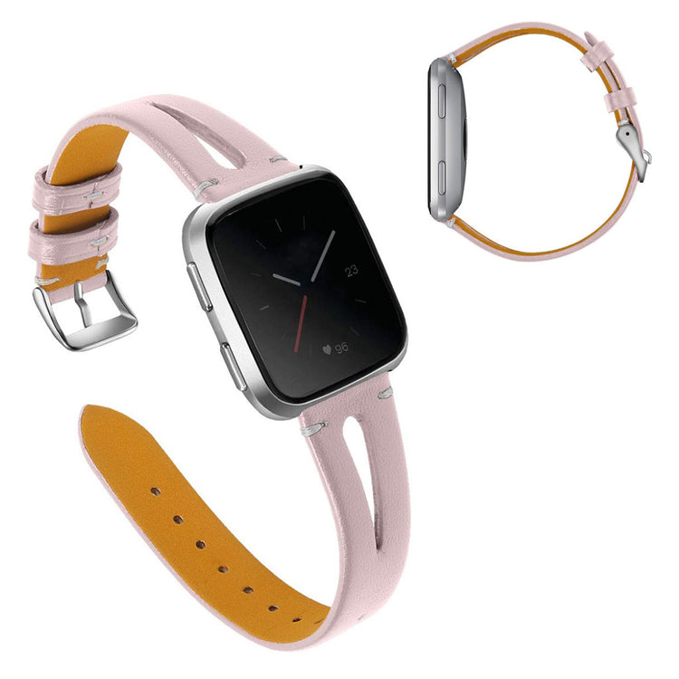 Super fantastisk Fitbit Versa Ægte læder Rem - Pink#serie_5