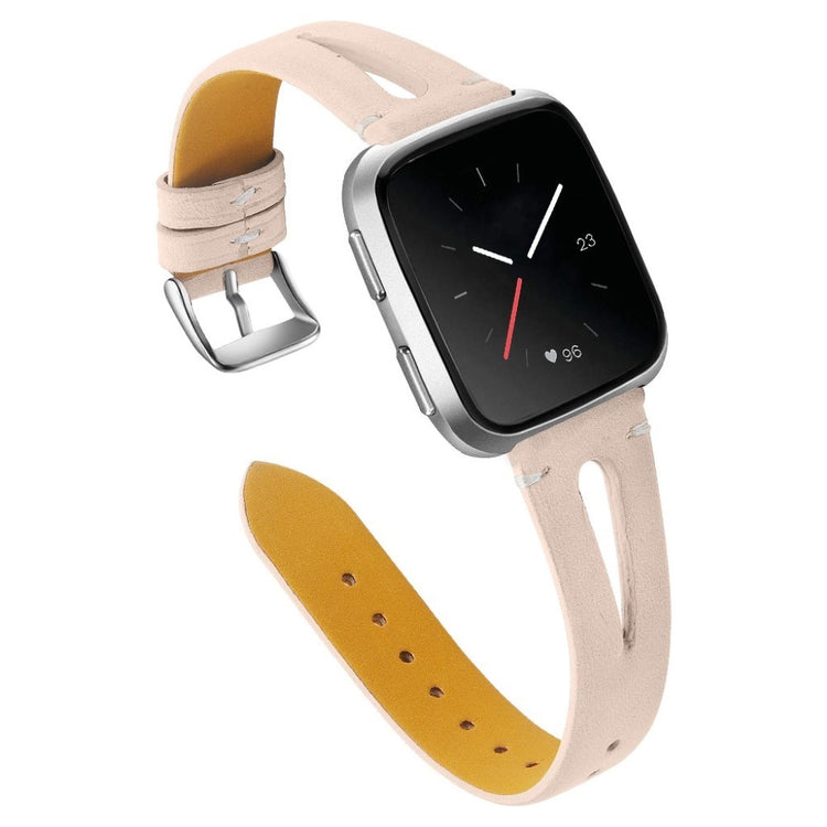 Super fantastisk Fitbit Versa Ægte læder Rem - Beige#serie_7