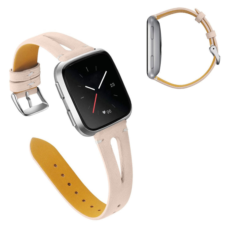 Super fantastisk Fitbit Versa Ægte læder Rem - Beige#serie_7