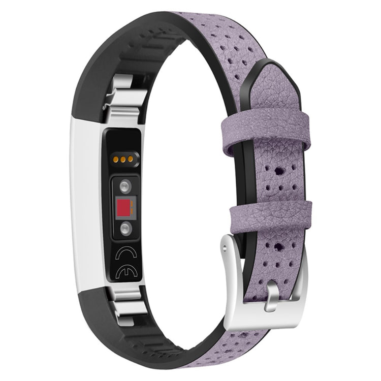 Super holdbart Fitbit Alta Ægte læder Rem - Lilla#serie_5