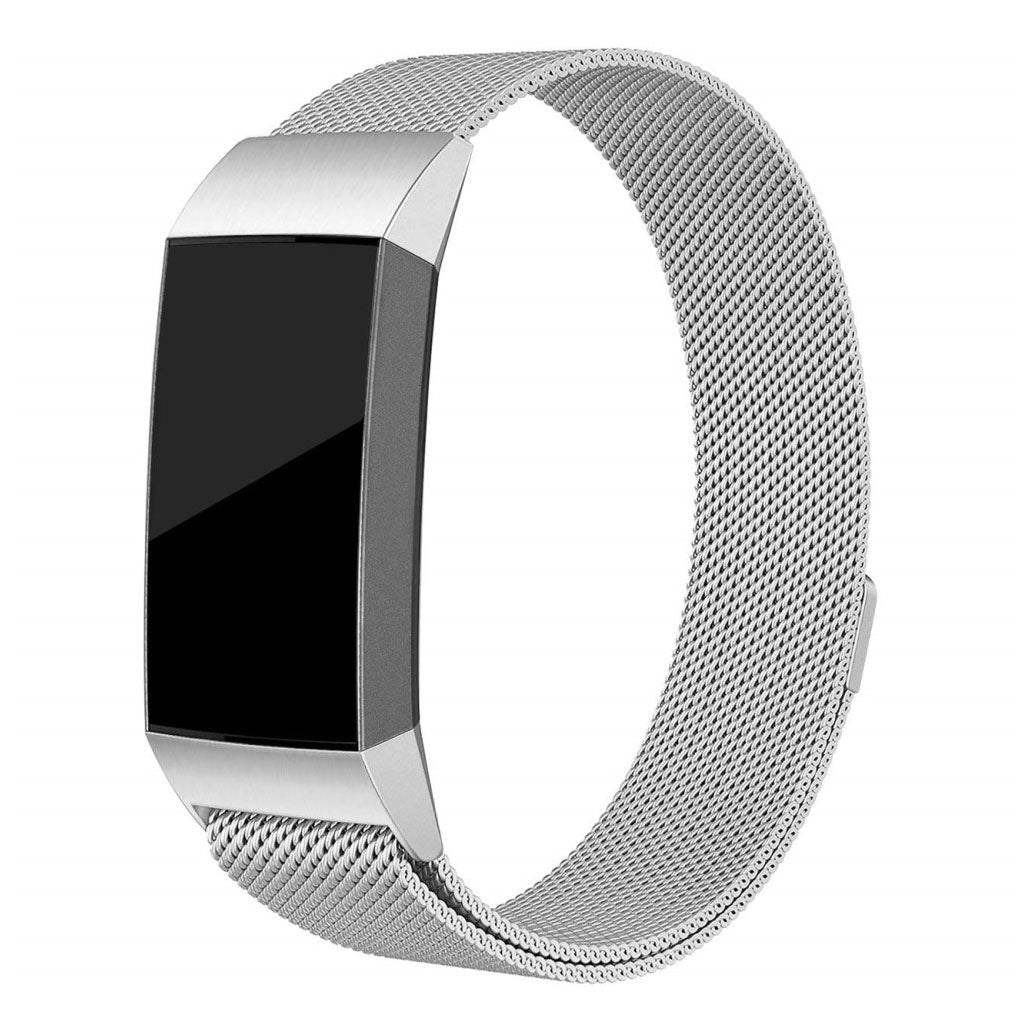 Vildt pænt Fitbit Charge 3 Metal Rem - Sølv#serie_4