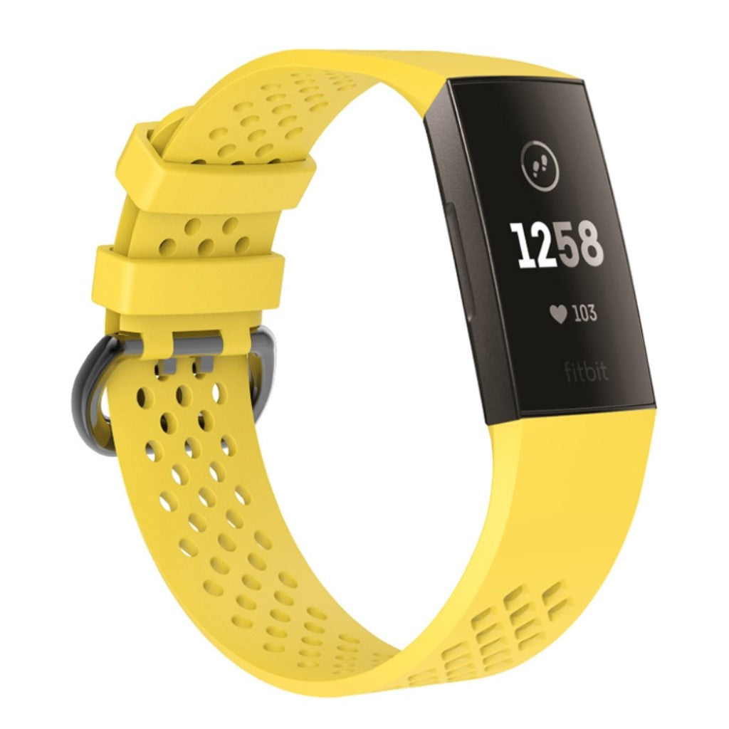 Flot Fitbit Charge 3 Silikone Rem - Gul#serie_7