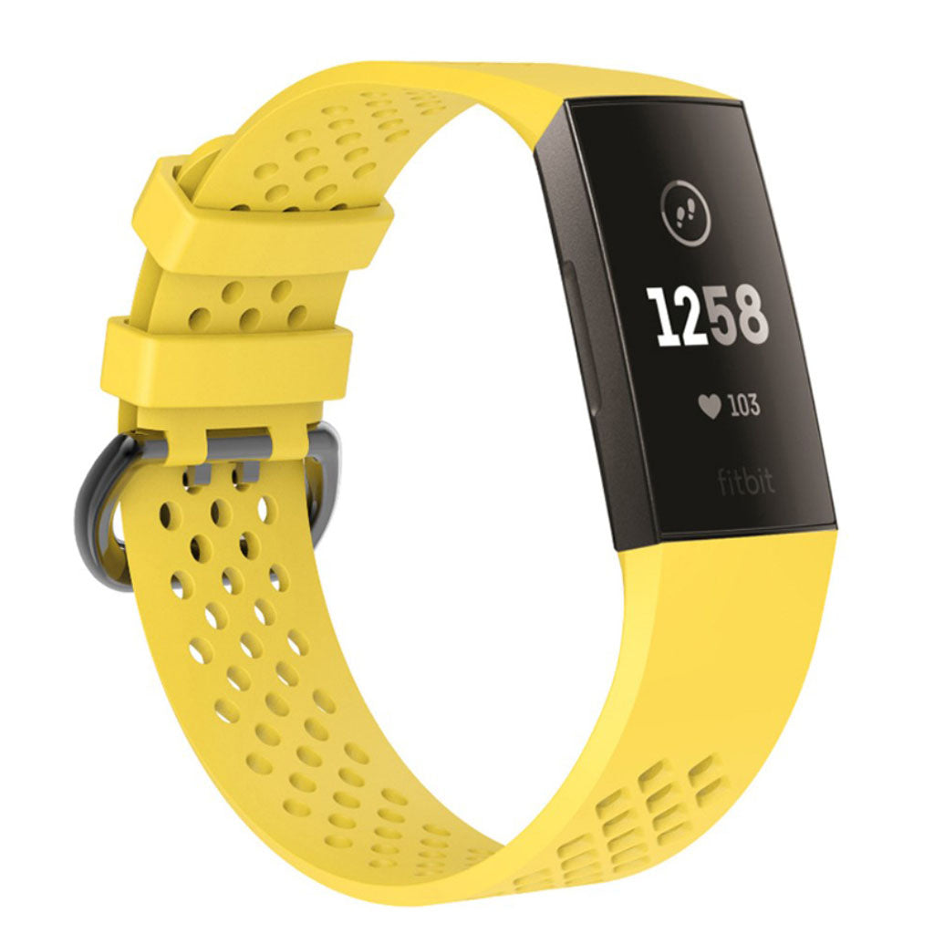 Flot Fitbit Charge 3 Silikone Rem - Gul#serie_7