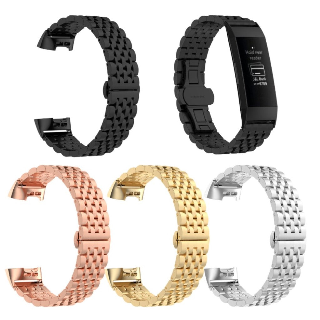 Godt Fitbit Charge 3 Metal Rem - Sort#serie_4