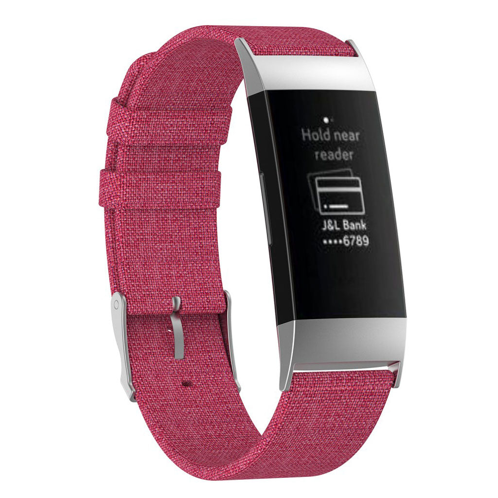 Mega cool Fitbit Charge 3 Nylon Rem - Rød#serie_3