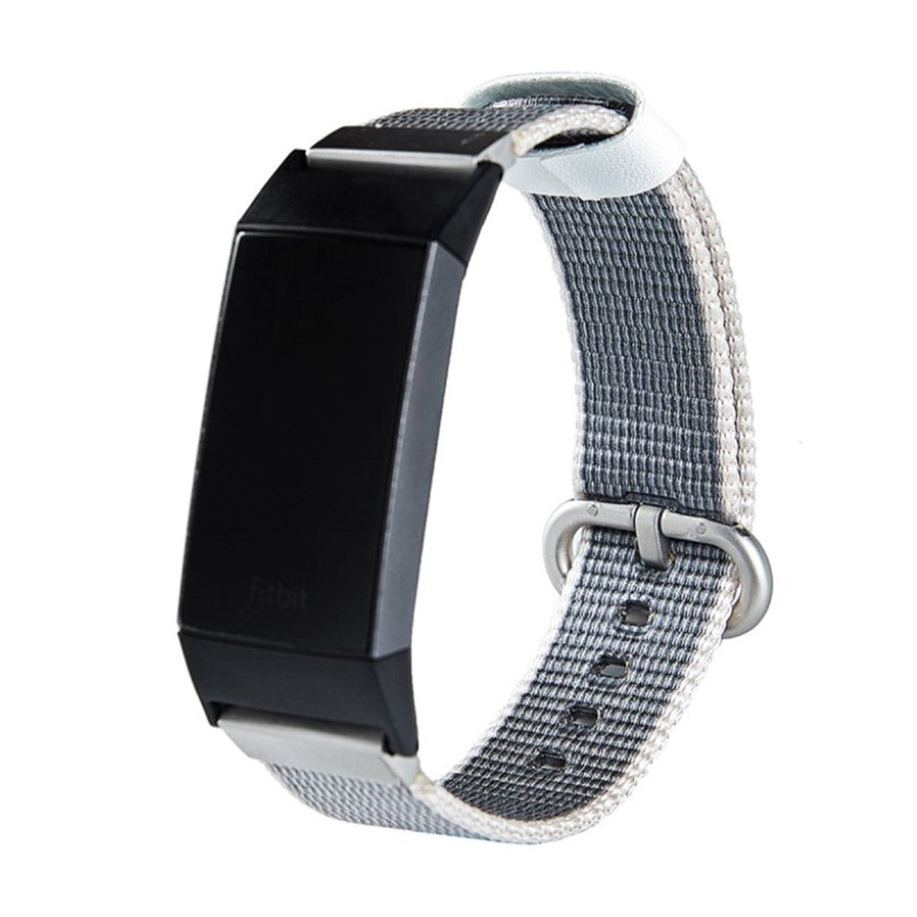 Meget kønt Fitbit Charge 3 Nylon Rem - Sølv#serie_5