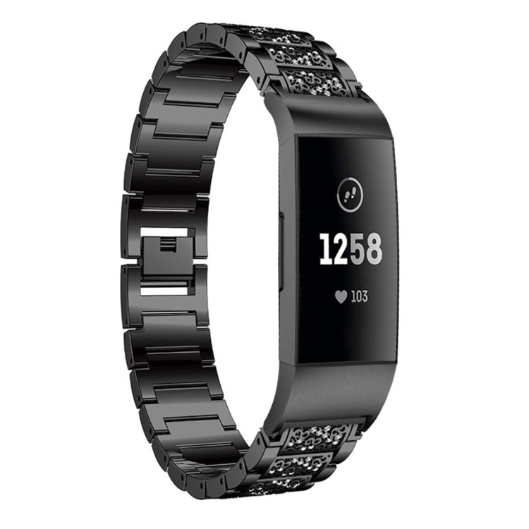 Meget nydelig Fitbit Charge 3 Metal Rem - Sort#serie_1