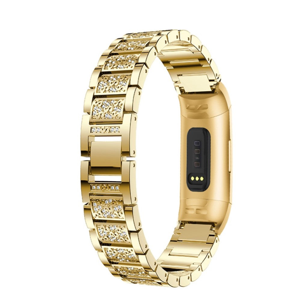 Meget nydelig Fitbit Charge 3 Metal Rem - Guld#serie_2