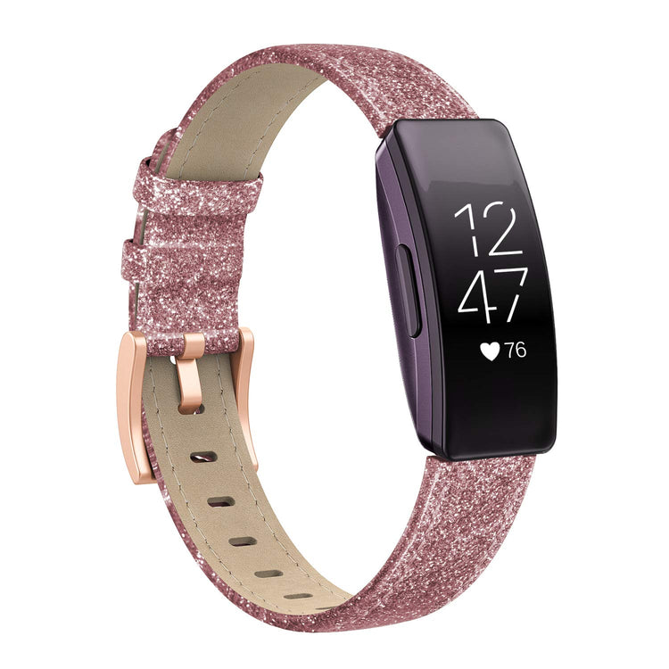 Helt vildt slidstærk Fitbit Inspire Ægte læder Rem - Pink#serie_7