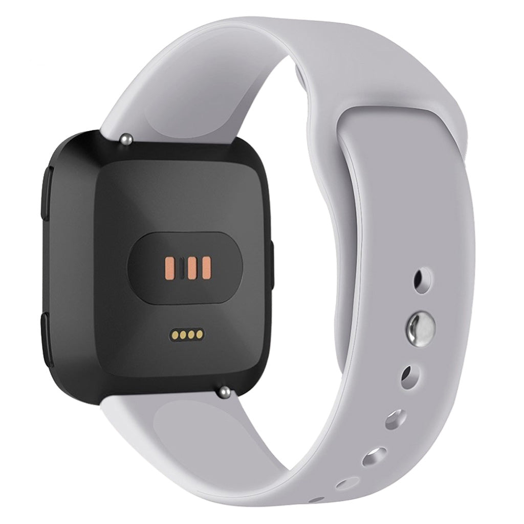 Udsøgt Fitbit Versa Lite Silikone Rem - Sølv#serie_3