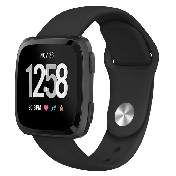 Solid Fitbit Versa 2 / Fitbit Versa Lite Silikone Rem - Sort#serie_1