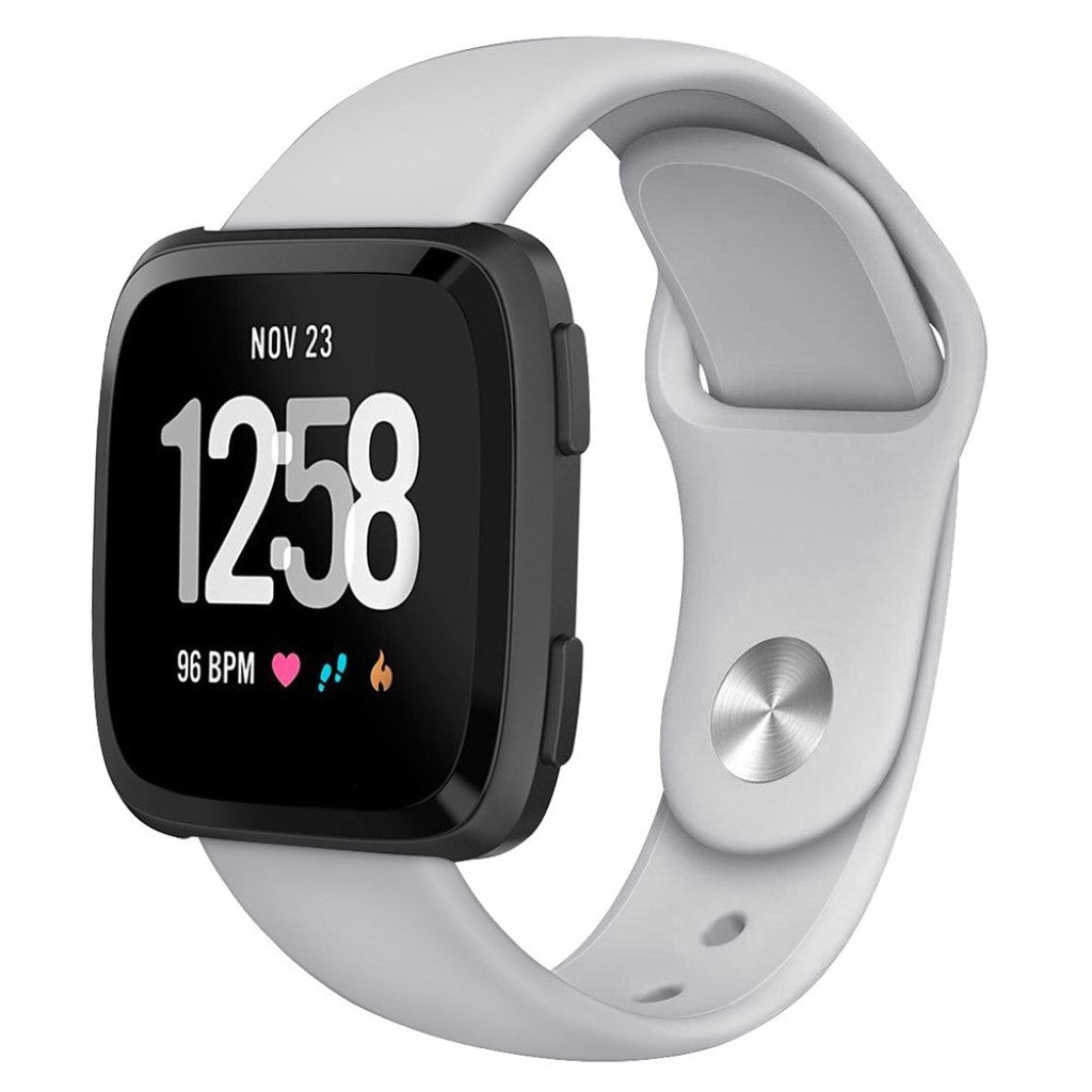 Solid Fitbit Versa 2 / Fitbit Versa Lite Silikone Rem - Sølv#serie_5