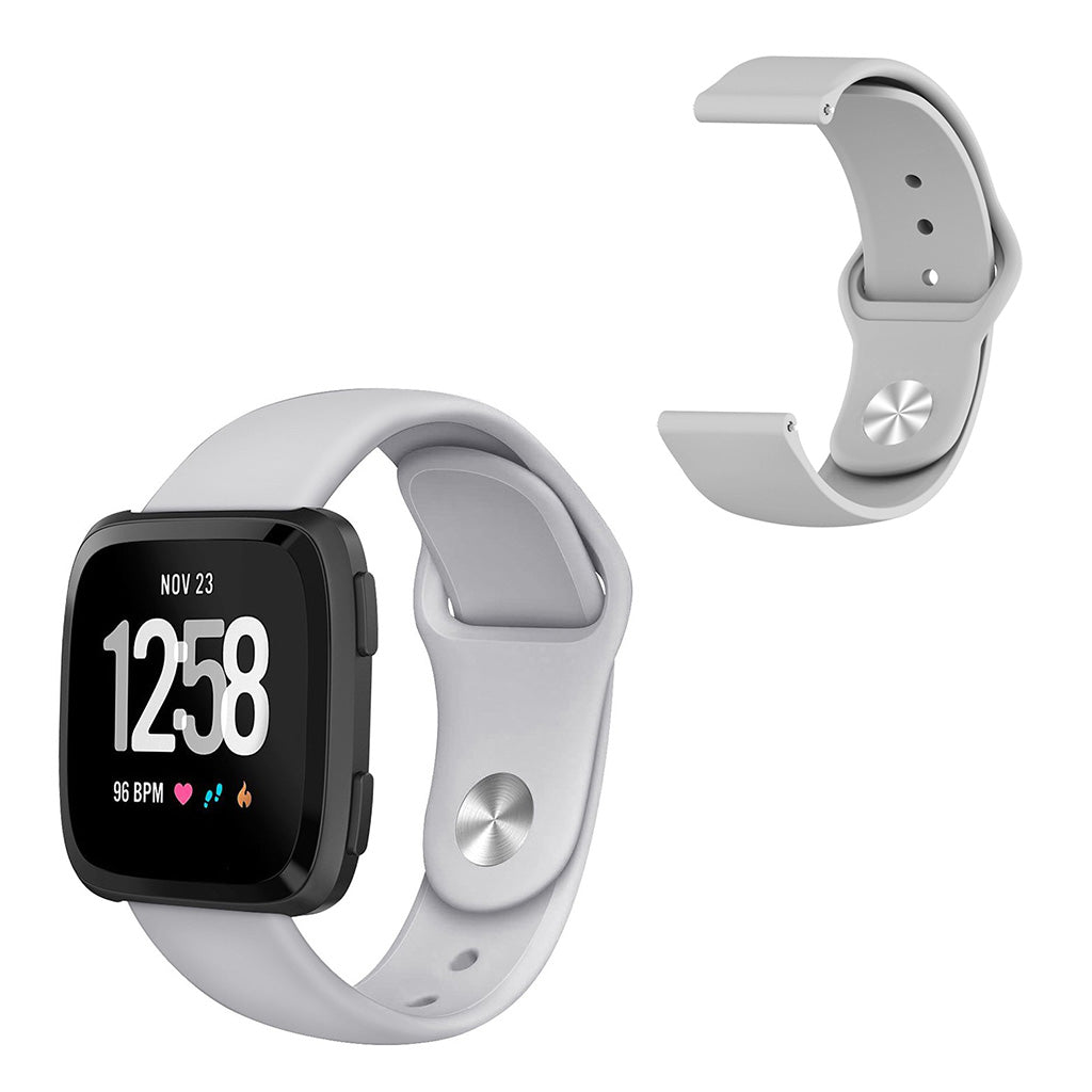 Solid Fitbit Versa 2 / Fitbit Versa Lite Silikone Rem - Sølv#serie_5