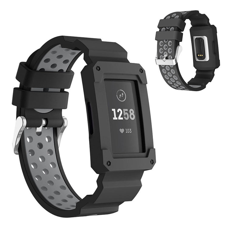 Glimrende Fitbit Charge 4 / Fitbit Charge 3 Silikone Urrem - Sølv#serie_5